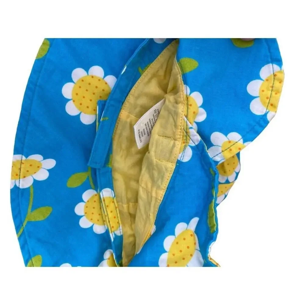 18-24 Mos Gymboree Sun Hat Blue Daisy Hook and Loop Strap